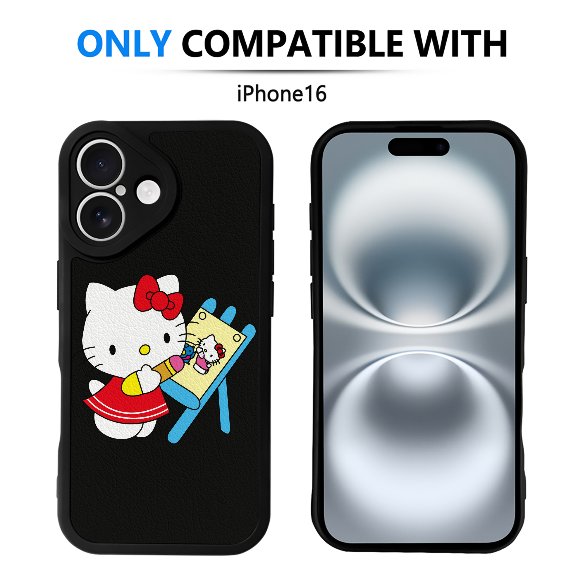 （画像用） Hello Kitty ハローキティ 【iPhone 16シリーズ対応】シリコンスマホケース（レザー調） 材質：シリコン